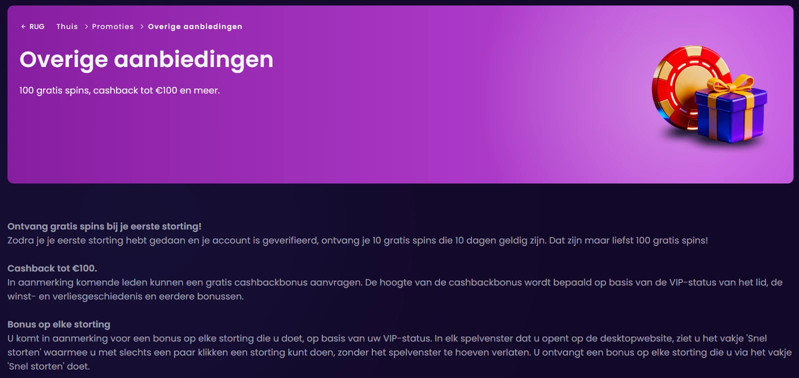 Overige aanbiedingen bij Stepsino Casino