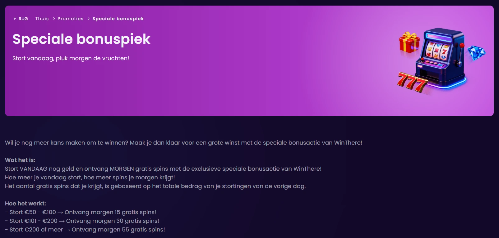 Speciale bonuspiek bij Stepsino Casino