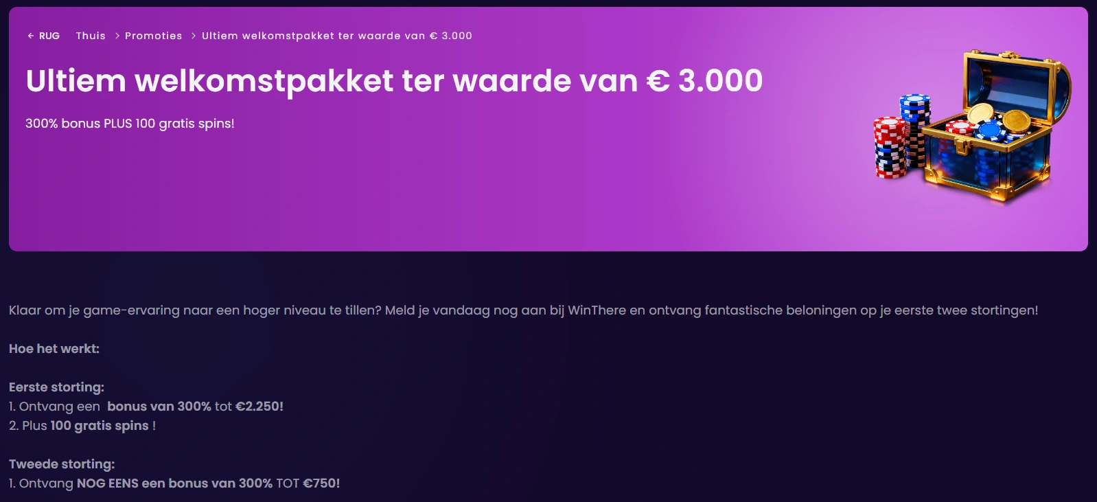 Welkomstpakket bij Stepsino Casino