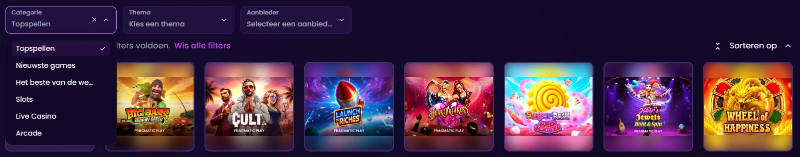 Spelfilters bij Stepsino Casino